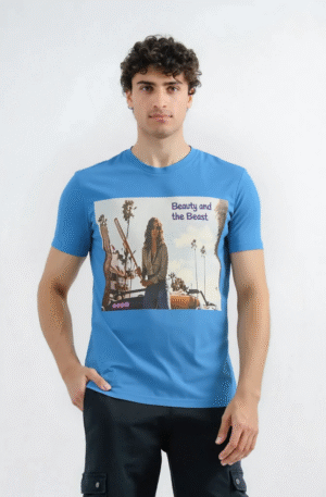 Men Blue Casual Half Sleeves Shirt